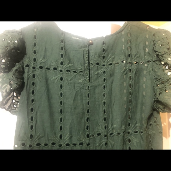 Hollow out ruched  A-line  mini dress with ruffle sleeve - Picture 4 of 5